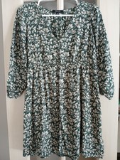Madewell Dress Sz Extra Small Button Up Green Floral Casual Work Party Cruise