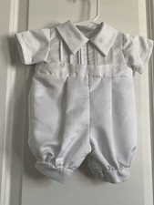 TIP TOP-3M-Baby Boy Christening/Baptism/Tuxedo Suit-White-Short Sleeves-Bubble