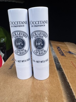 L'Occitane Lip Balm Stick Shea Butter Moistrurizing Hydrating Dry Lips Lot of 2