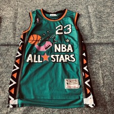 NBA All Stars Jersey Mens Medium Teal Michael Jordan 23 Mitchell & Ness