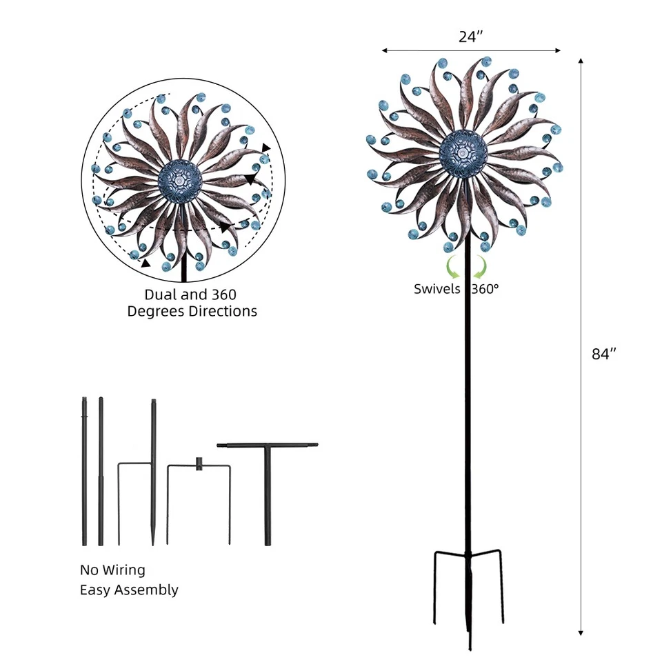 Wind Spinners Outdoor Metal Large with Wind Spinners for Yard and Garden - Image 3 of 4