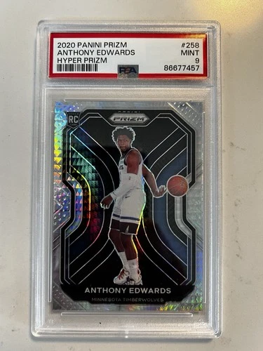 2020-21 Panini Prizm Anthony Edwards #258 Hyper Prizm (RC) PSA 9 MINT