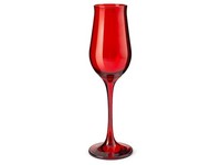 Pasabahce Set 6 Calici Flute Aus Rotem Glas Wavy 19 Cl