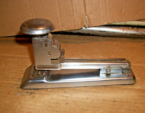 Vintage Ace Pilot Stapler #402 Heavy-Duty Stapler (Chrome) Metal-USA