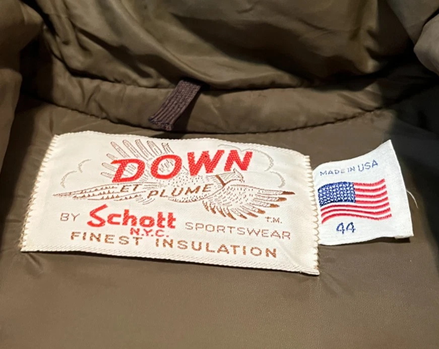 Chaleco conmutador de cuero SCHOTT vintage años 70 hecho en EE. UU. para hombre talla 44 Foto 3 de 3