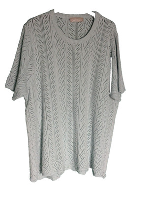 Daxon grüner Spitzen Strickpullover Pullover Oberteil Damen Übergröße 26-28 'B48