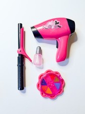 Play Beauty Set Pink  Black Make Up Hair Tools Toys Play