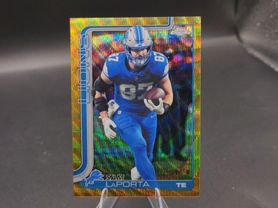 2025 Topps Chrome SAM LAPORTA #100 24/50 GOLD WAVE REFRACTOR Detroit Lions 