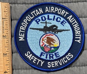 Obsolete Metropolitan Airport Safety Services Police Fire Patch Moline Illinois