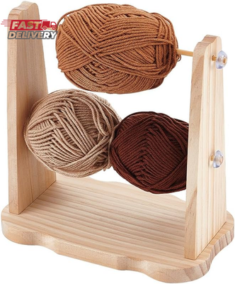 PH Pandahall Wooden Crochet Yarn Holder Double Revolving Knitting