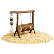 Balançoire en bois pour hamster et souris petit rongeur.