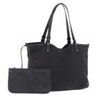GUCCI Tote Bag GG Canvas Black Gold 247209 Auth 197124