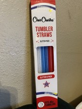 ' CHARCHARMS ' 40OZ. TUMBLER STRAWS ' BOX OF 6 STRAWS ' GLITTER PACK