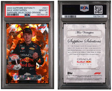 2023 Topps Chrome F1 Sapphire Selections Max Verstappen Orange /25 PSA 10