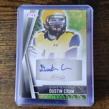 2022 SAGE Low Series Dustin Crum Autograph #A-DC Kent State Football Card