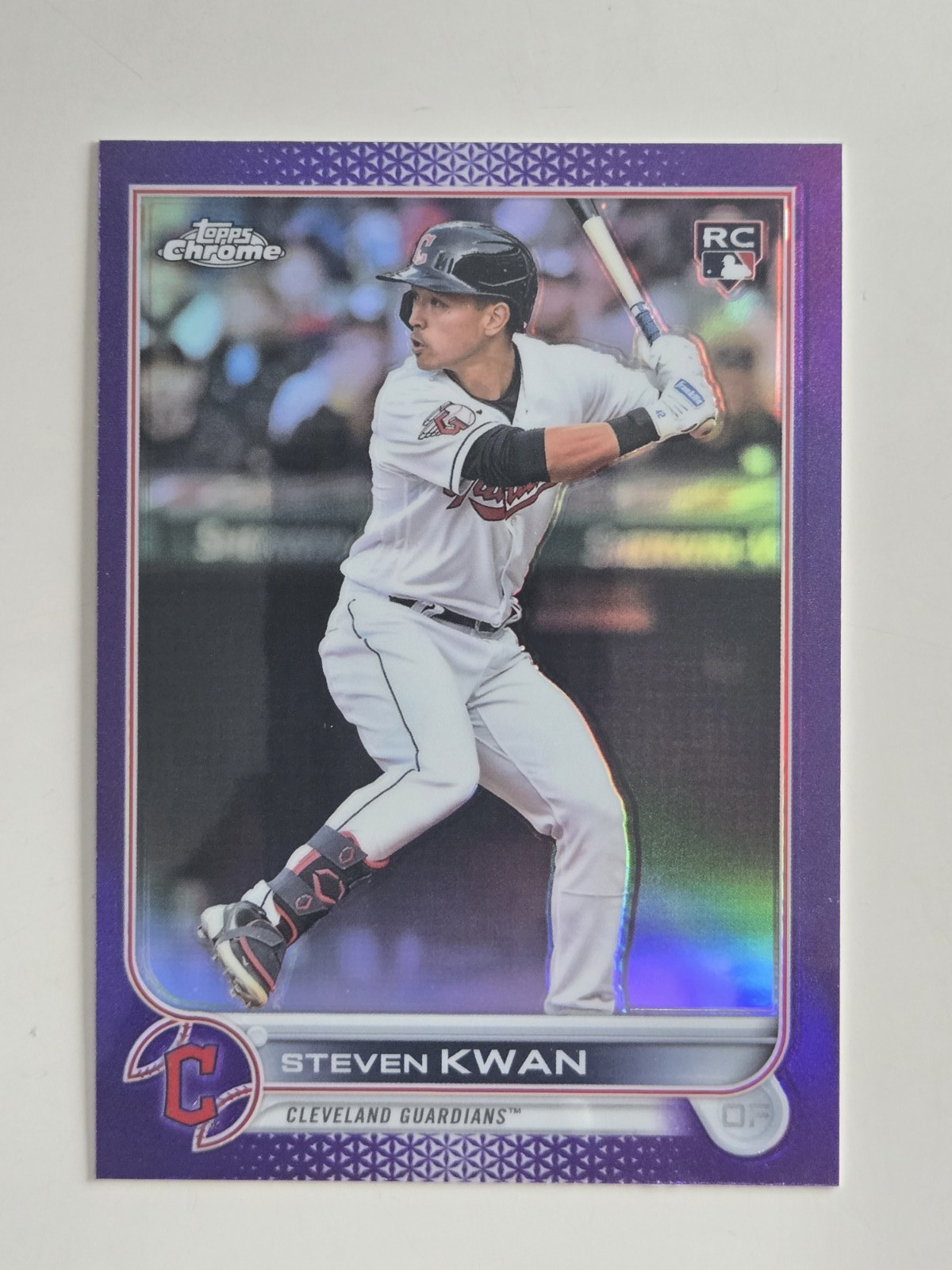2022 Topps Chrome Update #USC85 Steven Kwan Purple Refractor