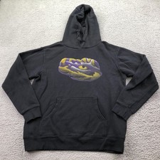 LSU Tigers Hoodie Mens Medium Black NCAA Football Fanatics Pullover Sweatshirt