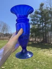 1930’s Soffiato Trumpet Glass Vase Costolato Murano Barovier Seguso Ferro 12”