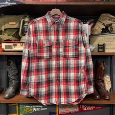 1990s Wrangler Heavy Flannel Tartan Check Work Shirt - Size M