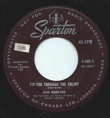 Russ Hamilton - Tip-Toe Through The Tulips - Used Vinyl Record 7 - G8100z