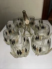 MCM 8 VTG Federal Harlequin Roly Poly Glasses w Caddy Black Diamond Atomic