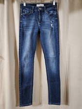 Kancan Estilo KC7209D Distressed Skinny Denim Blue Jeans Womens Size 3/25