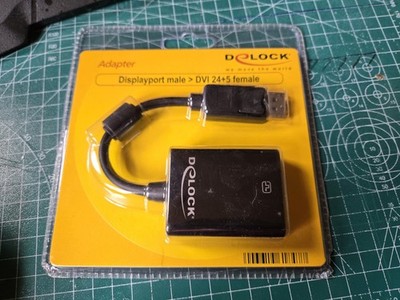 NEU OVP - DELOCK 61847 DisplayPort-DVI Adapter Schwarz Universell