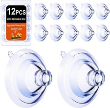 Heavy Duty Suction Cups, Upgraded Double-Layer Design, 12 Pack