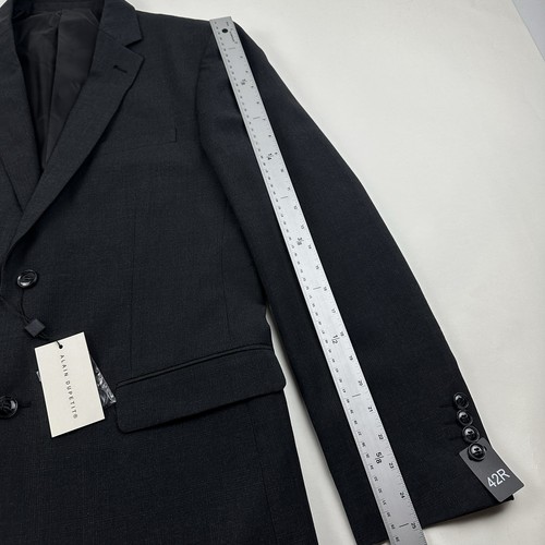 Alain Dupetit Men's Blazer 42 R Dark Charcoal Grey Glenn Plaid Suit Jacket 2 BTN - Picture 12 of 15