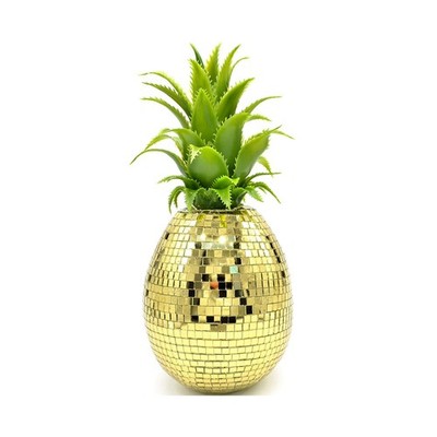 Ananas Gold Ornamente Intarsien mit Glas Simulation Obst Home9078