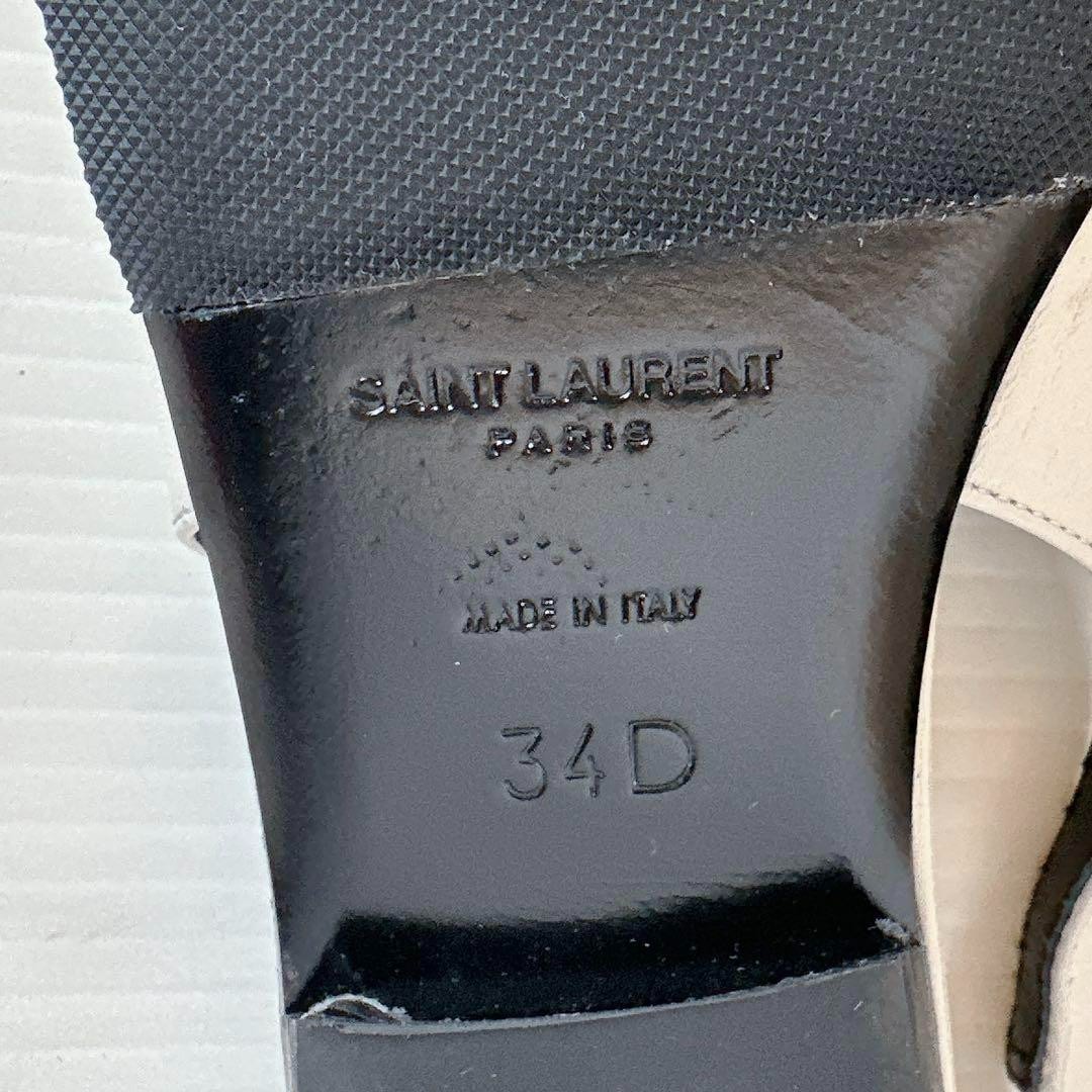 Scarpe basse Saint Laurent Anais taglia 34D mocassini slip on in pelle bianco nero