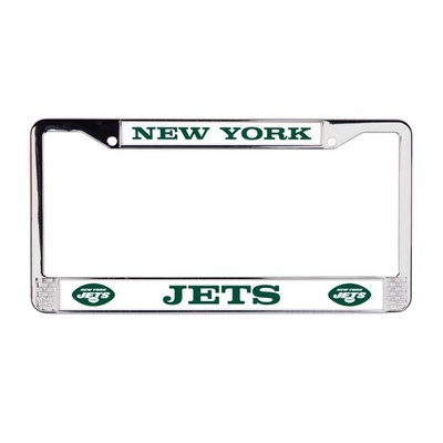 New York Jets NFL 3D Polyurethane Domed Chrome License Plate Frame Car-SUV-Truck