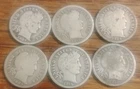 Lot Of 6 90% Barber Dimes All Different Dates ***Nice Mix***