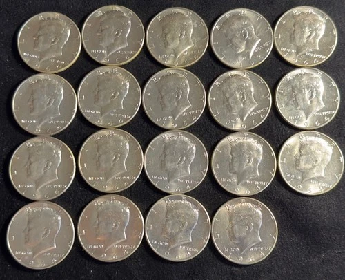 (1) Coin From Orig Roll 1964 D Kennedy Half Dollar 50c UNCIRCULATED BU 1409-02
