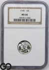1945 Mercury Dime NGC MS 66 ** Blast White Premium Quality Blazer!