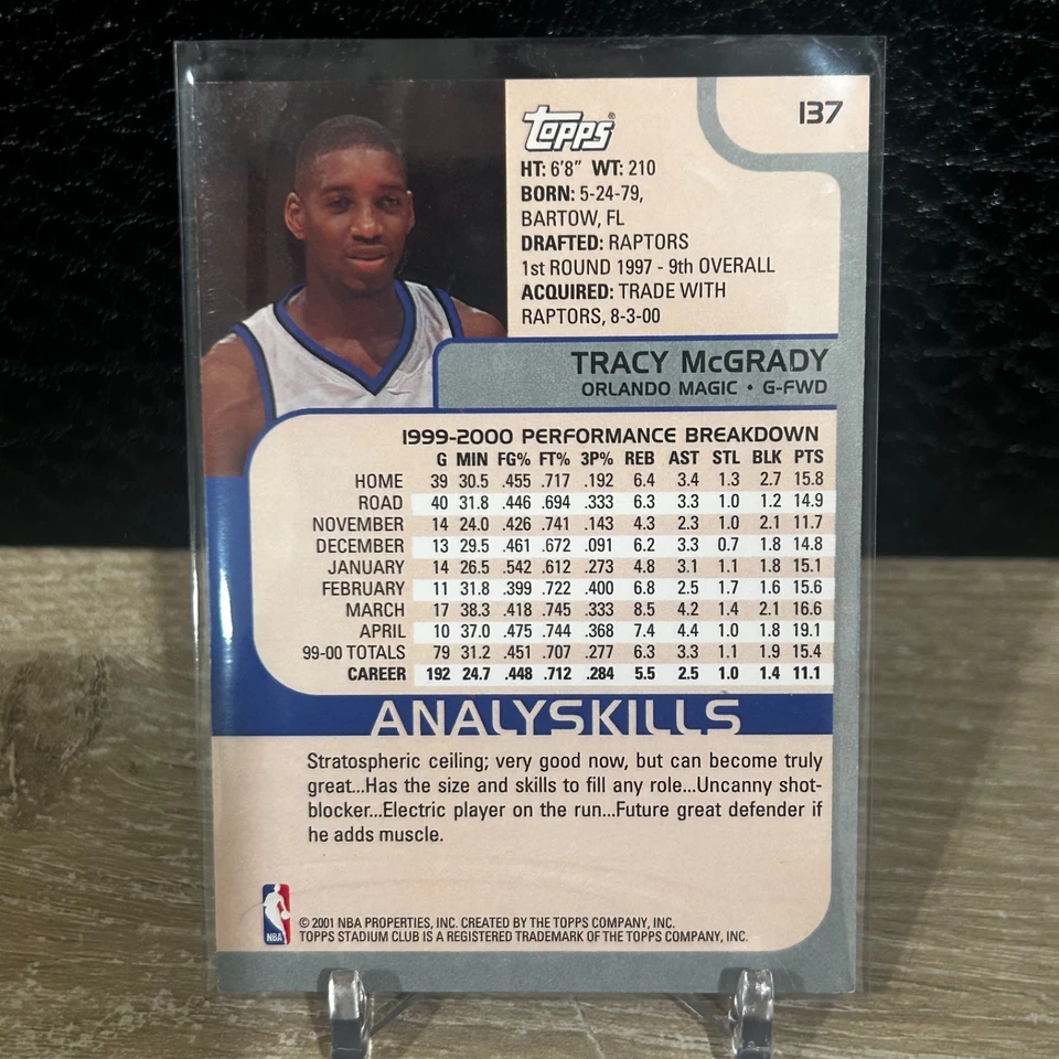 2000-01 Topps Stadium Club - Tracy McGrady #137 Magic - Image 2 of 2