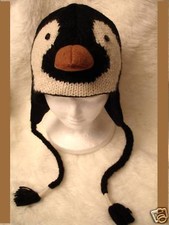 SOMBRERO PINGÜINO tejido FORRADO pájaro ADULTO animal sombrero para personas gorra disfraz ICE HOCKEY
