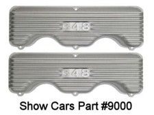 Valve Covers 348 Logo 65 64 63 62 61 Chevy Impala Satin Cast Aluminum Edelbrock