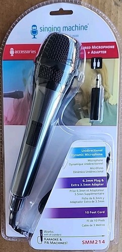 Singing Machine  Microphone SMM 214 NEW, Unidirectional Wired & Adapter - Picture 1 of 2
