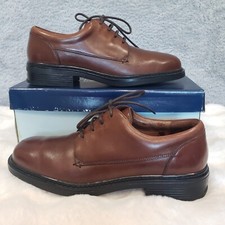 Dockers Mens comfort Oxford Shoes Optima Dark Tan Size 10 EUC ACS Comfort Office