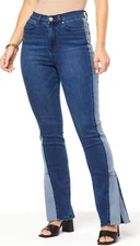 DG2 Diane Gilman Stretch Split Side Panel Bootcut Jean INDIGO 20WP NWOT (466)