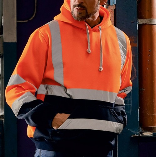 Visibility Jacket Pullover Hoodie Work Hooded Top SweatShirts - Picture 13 of 15