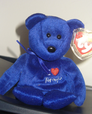 TY BEANIE BABY BEAR I LOVE TORONTO BLUE HANG TAG PROTECTED - Main Image