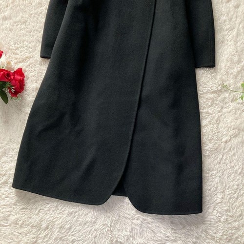 MAISON DE LILIANA Wool wrap long coat, mink fur, black so - Picture 3 of 10