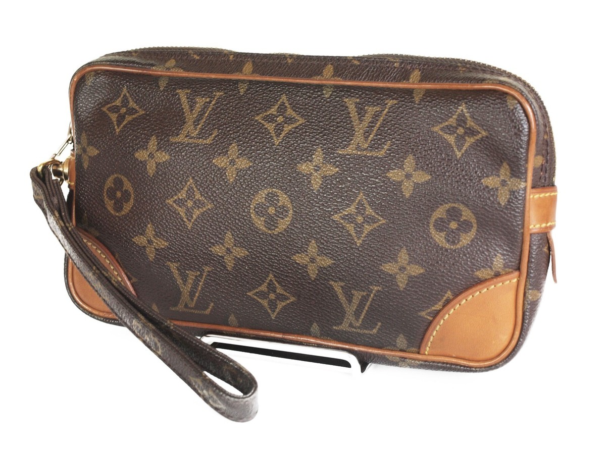 LOUIS VUITTON Monogram Canvas Marly Dragonne PM Clutch Bag E4036