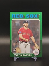 2024 Topps Heritage High Number #721 Justin Slaten Green Border SP Red Sox