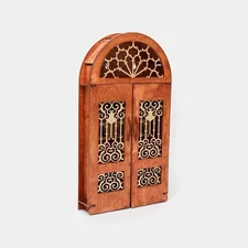 Wooden key holder in the shape of a door Oriental style Home decor Height: 39 cm