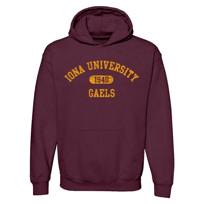 Iona University Gaels Athletic Arch Hoodie Maroon