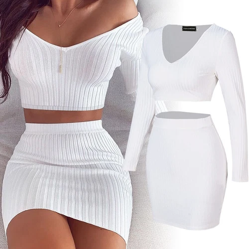 Sexy Women Knit Sweater Casual Bodycon Slim Party Club Mini Dress Skirts Ladies - Bild 8 von 21