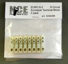 NCE 8-Circuit Eurostyle Terminal Strips For 14-24 AWG Wire pkg 2 5240296